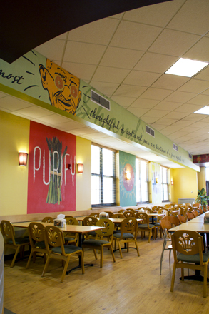 Interior wall graphics for Mean Greens Cafeteria